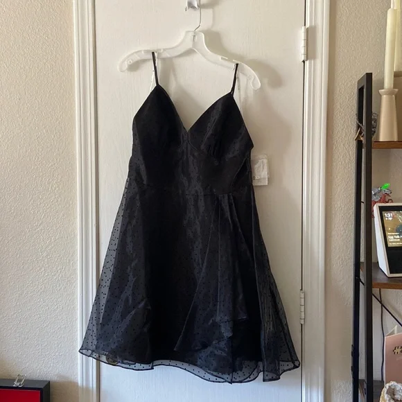 David's Bridal | Dresses | Jules Cleo Black Polka Dot Short Dress | Poshmark